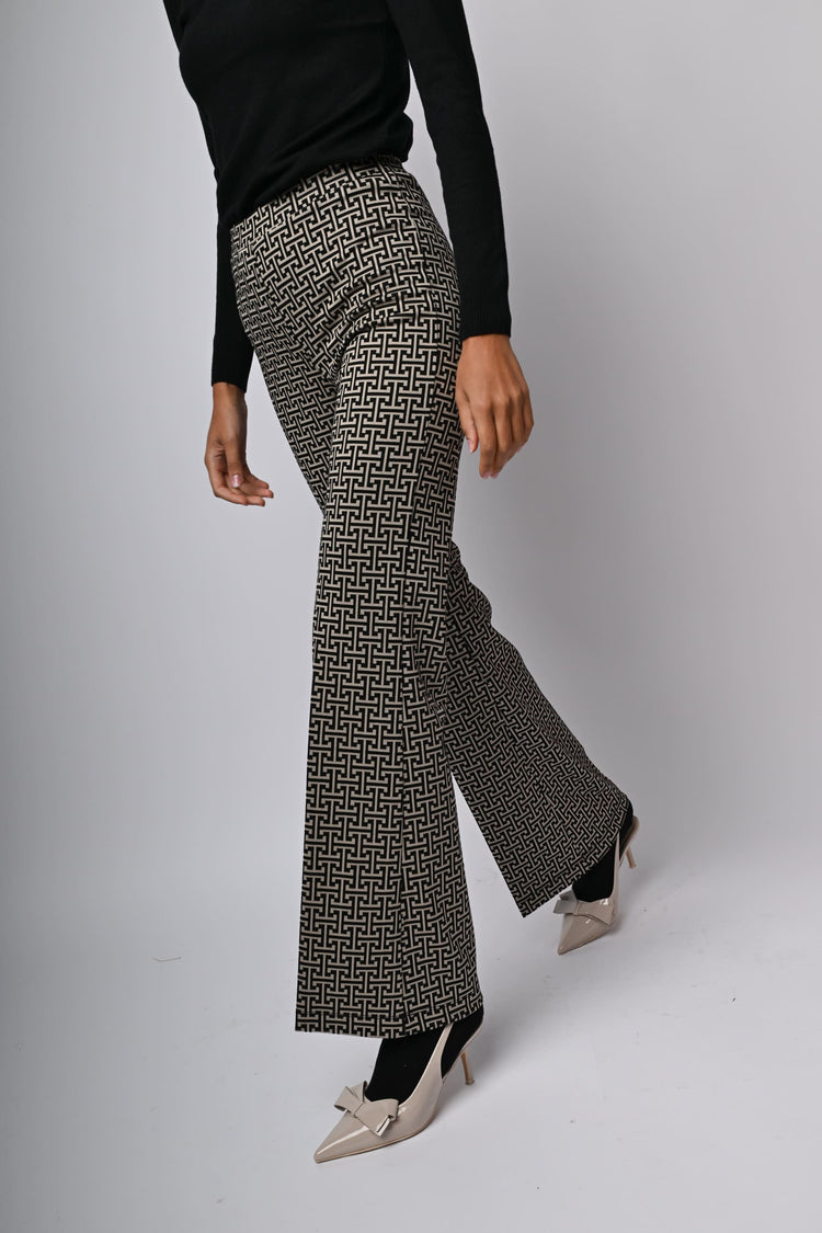 Pantaloni svasati in jacquard