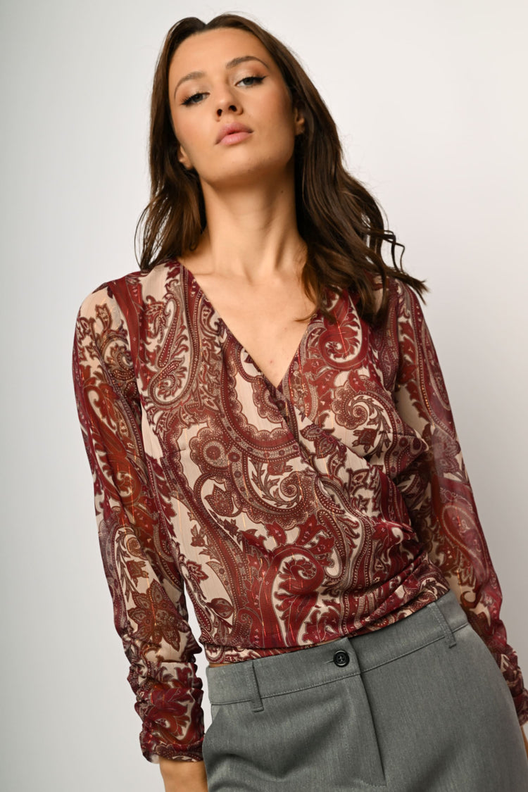 Top a stampa paisley