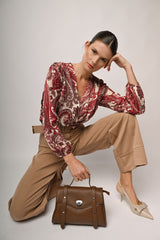 Blusa con nodo a stampa paisley