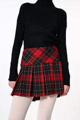 Minigonna a pieghe con stampa tartan