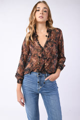 Camicia in georgette a stampa Paisley