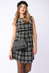 Mini abito in tweed check
