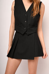 Skort in gessato lurex