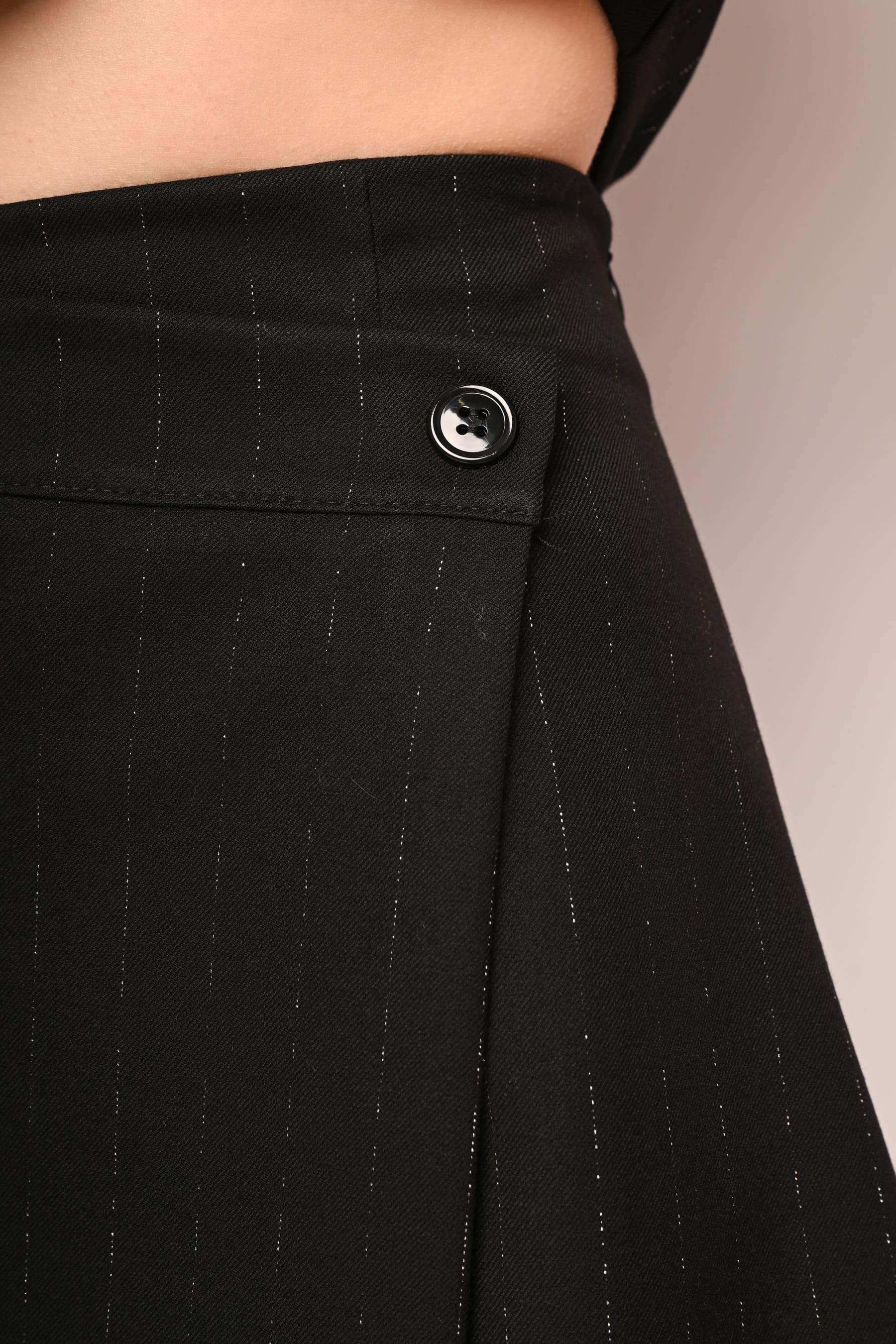 Skort in gessato lurex