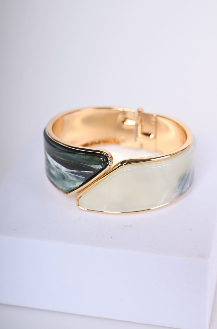 Bracciale rigido effetto marmo