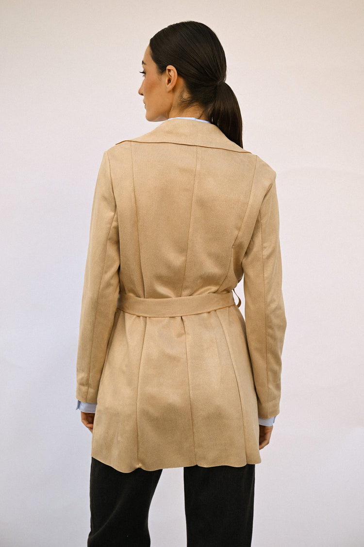 Trench corto in faux suede