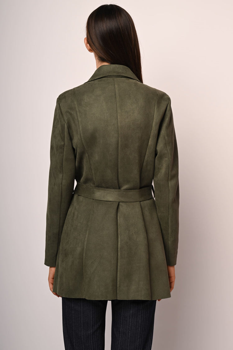 Trench corto in faux suede