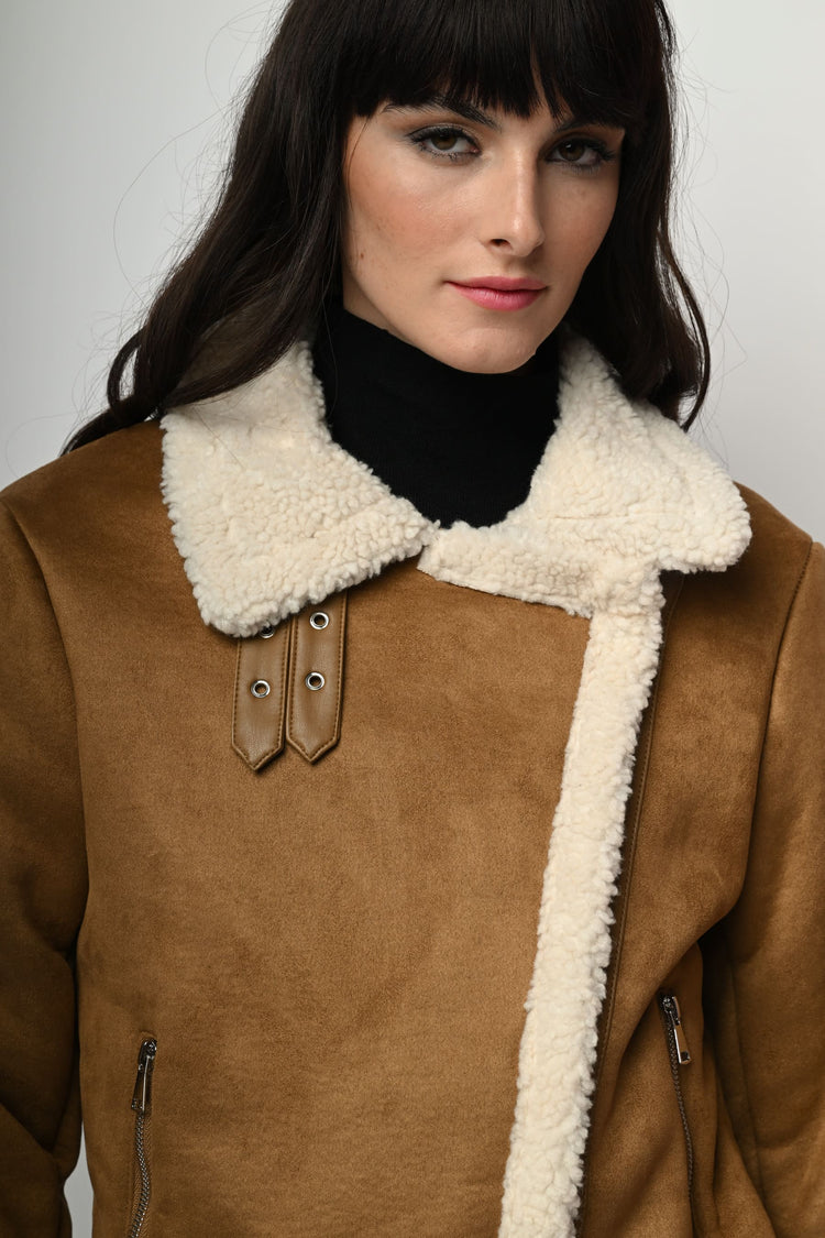 Giacca in similpelle e faux shearling