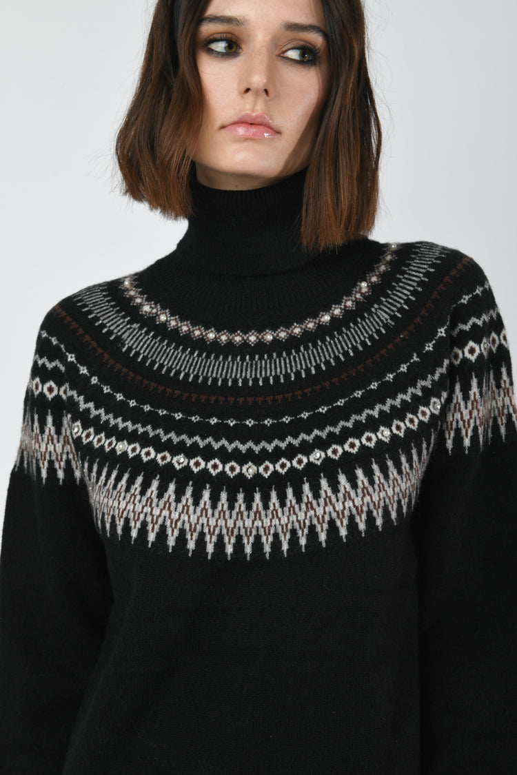 Dolcevita con motivo Fair Isle