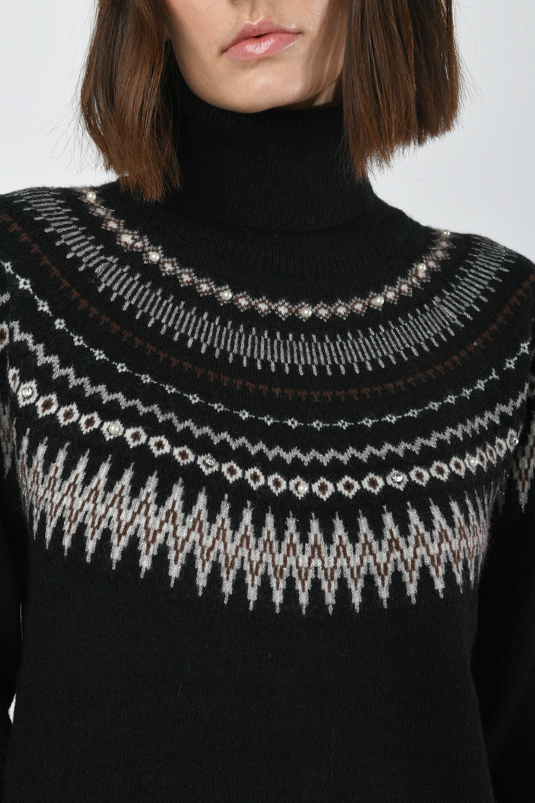 Dolcevita con motivo Fair Isle