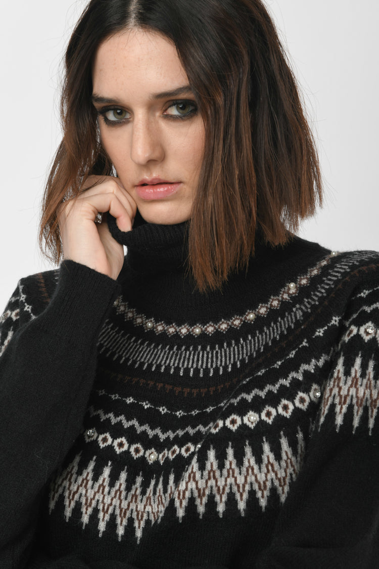 Dolcevita con motivo Fair Isle