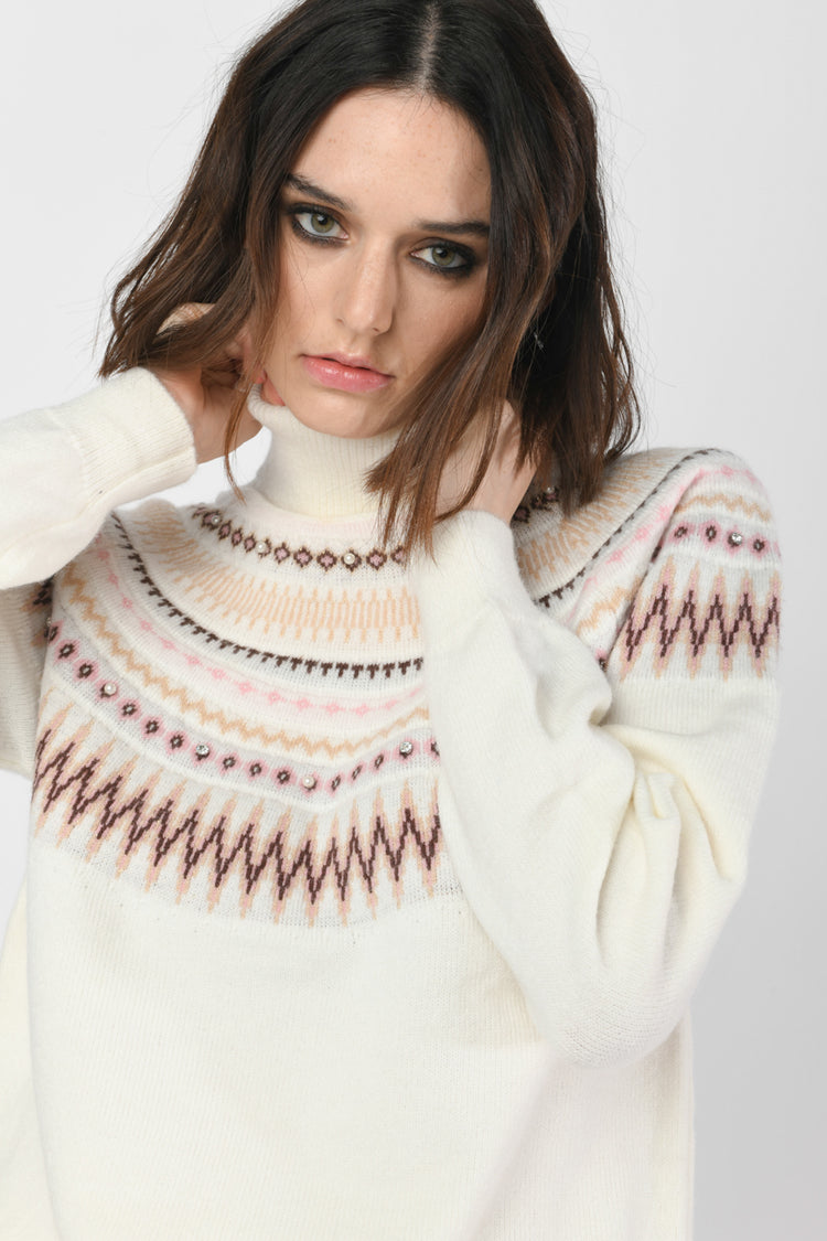 Dolcevita con motivo Fair Isle