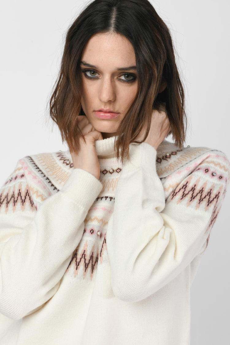 Dolcevita con motivo Fair Isle