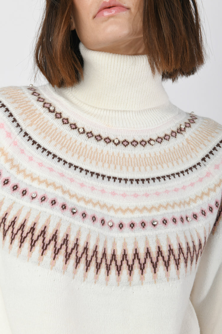 Dolcevita con motivo Fair Isle