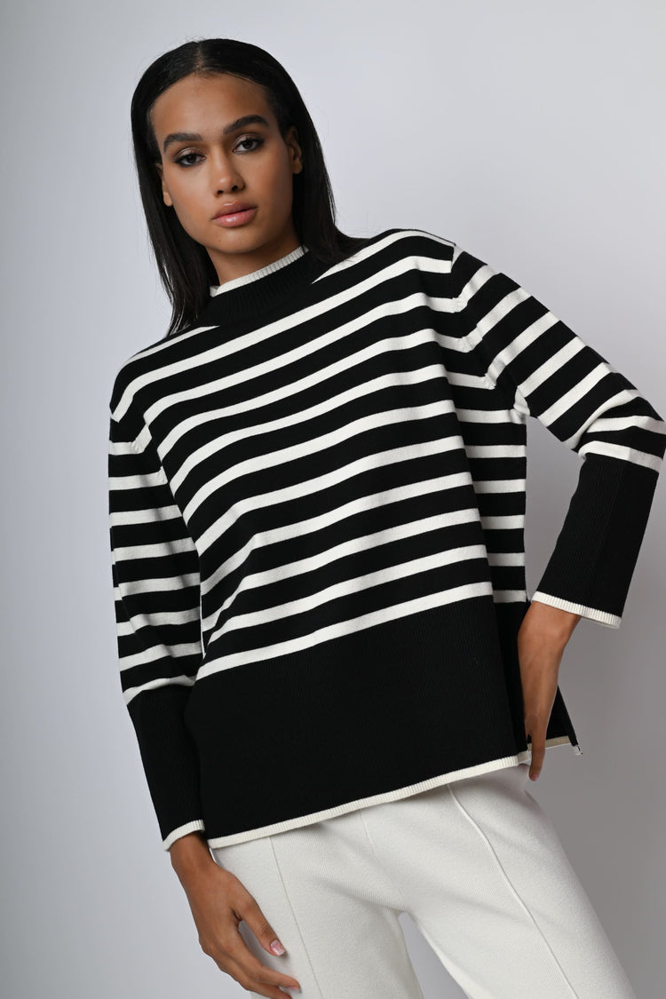 Pull misto viscosa a righe