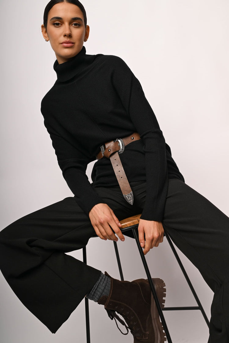 Dolcevita oversize in maglia lurex