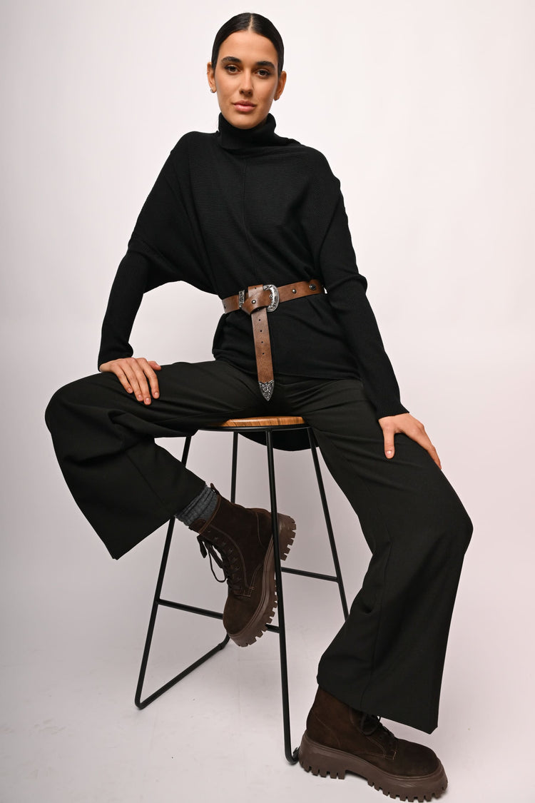 Dolcevita oversize in maglia lurex