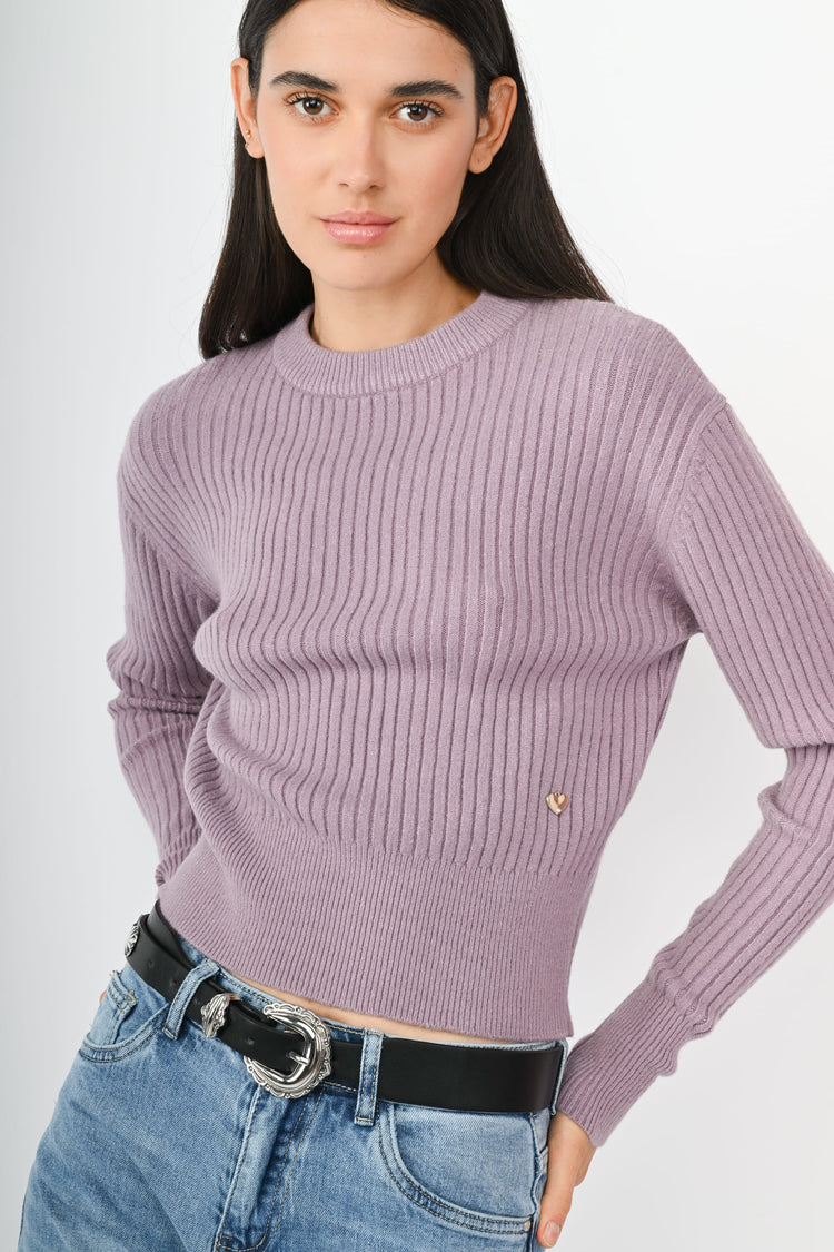 Maglia collo lupetto con ciondolo