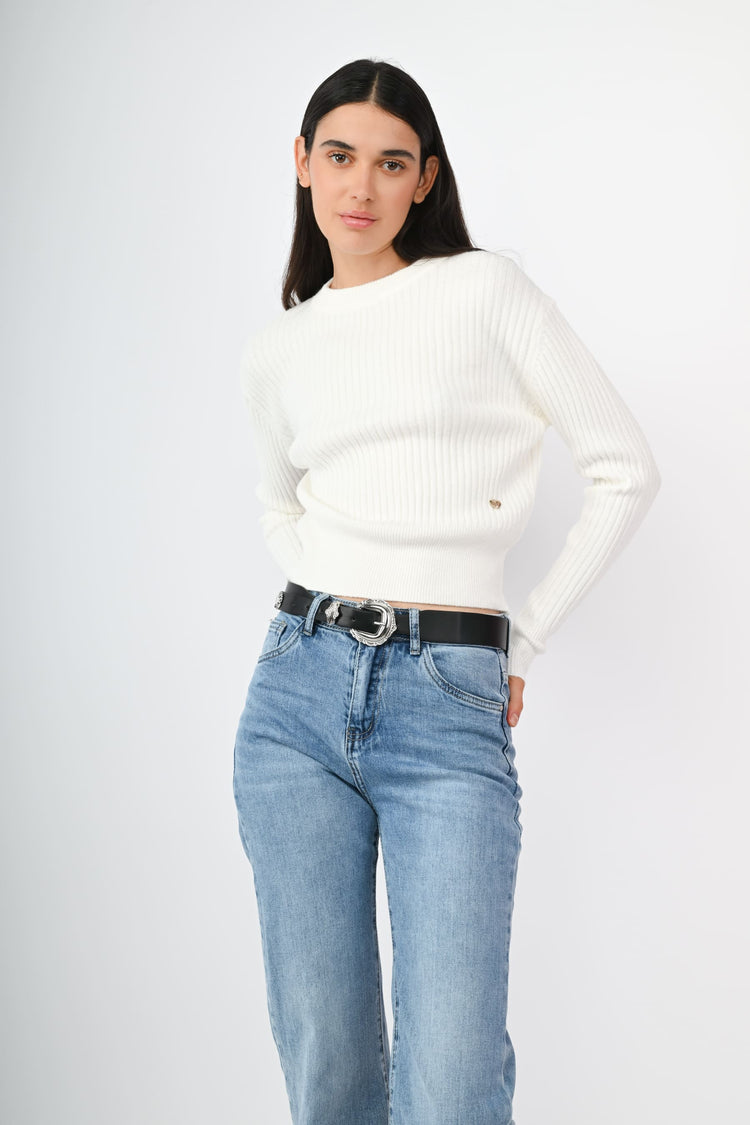 Maglia collo lupetto con ciondolo