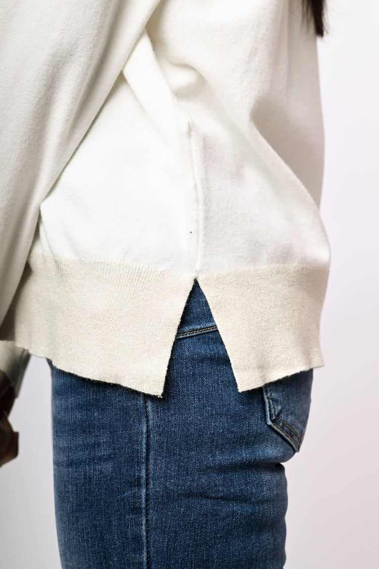 Pull oversize con profili in lurex