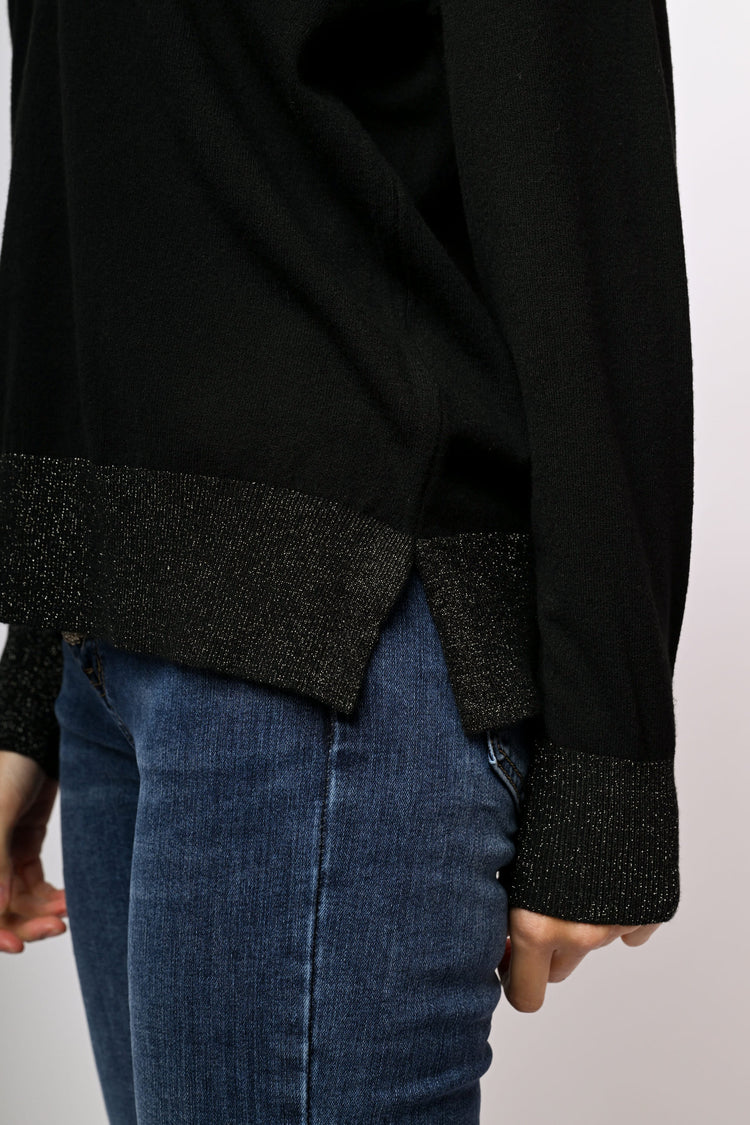 Pull oversize con profili in lurex