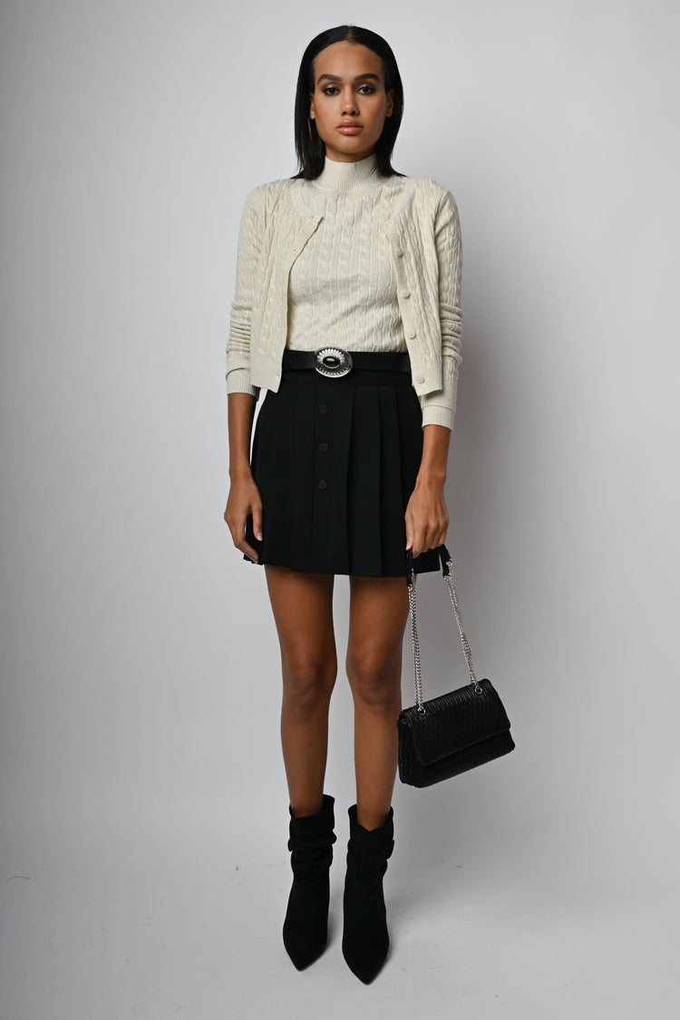 Cardigan crop a trecce lurex
