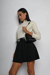 Cardigan crop a trecce lurex