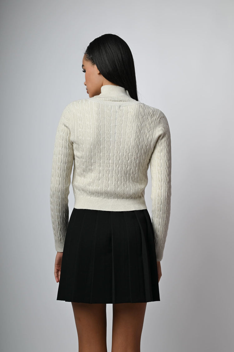 Cardigan crop a trecce lurex