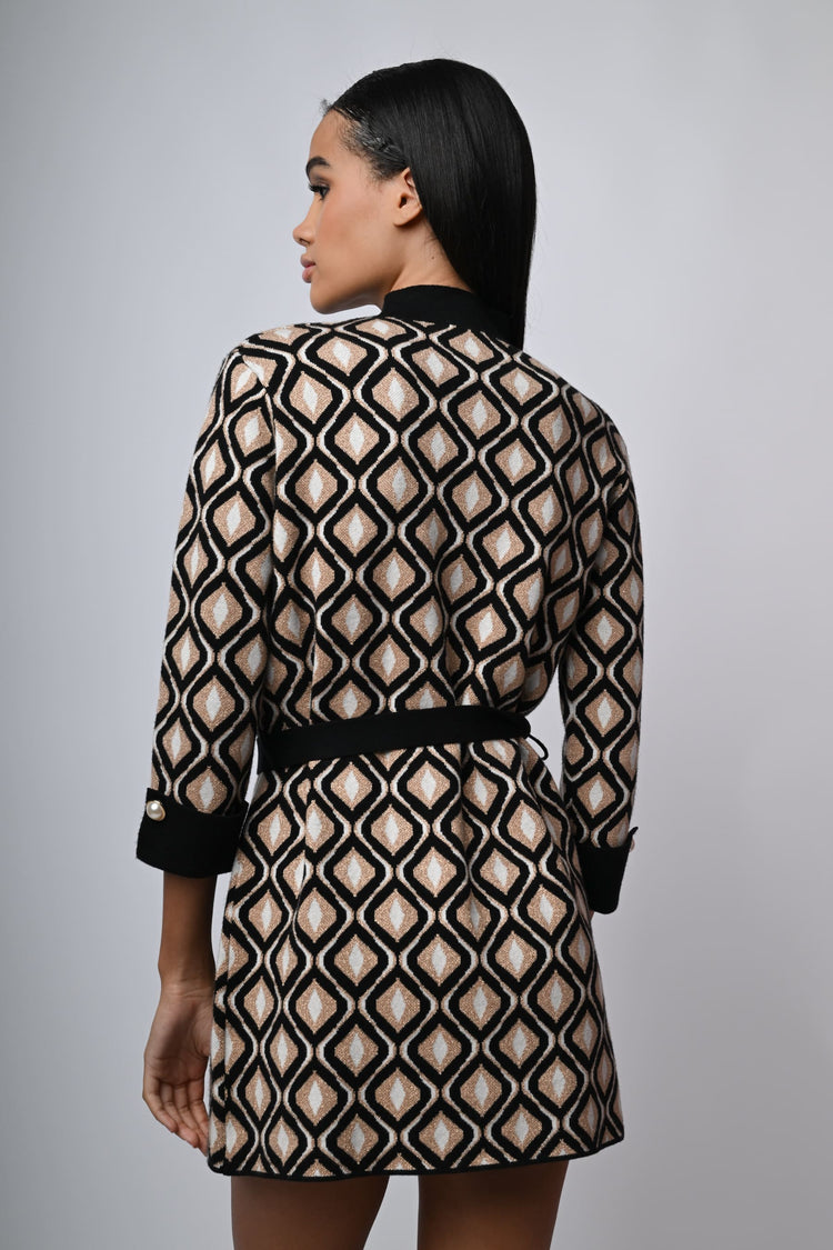 Mini abito in maglia jacquard