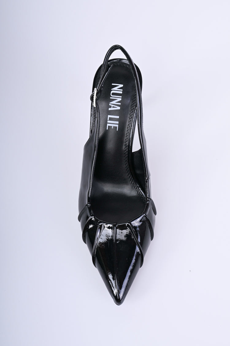Décolleté slingback con nervature