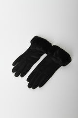 Guanti con bordo in faux fur
