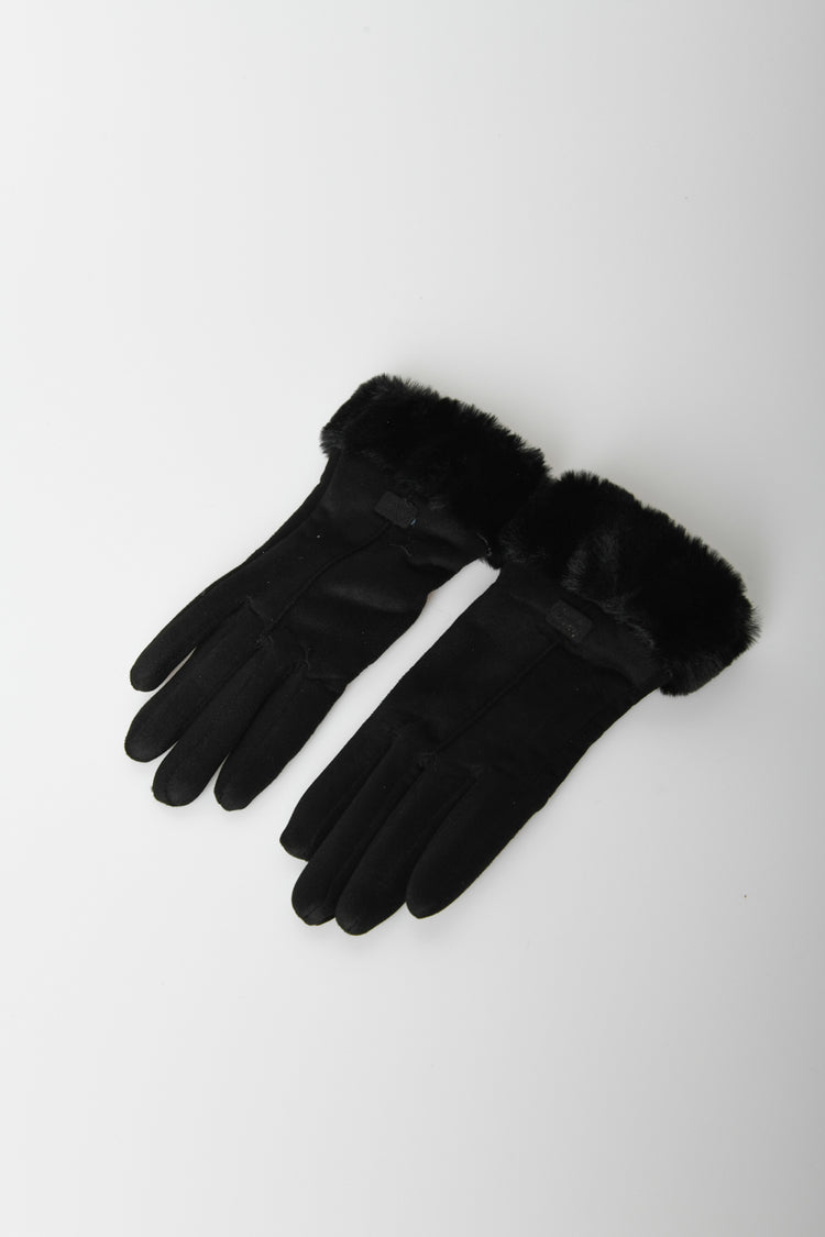 Guanti con bordo in faux fur