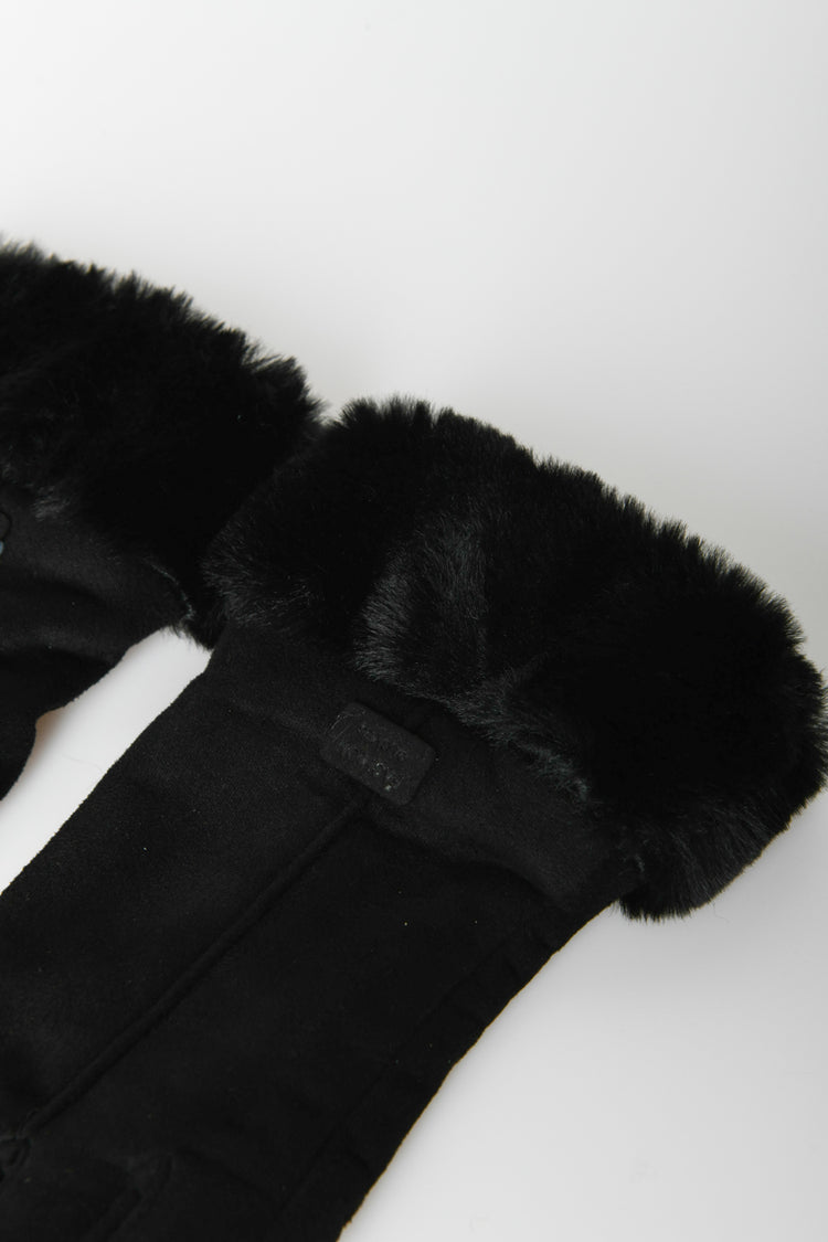 Guanti con bordo in faux fur