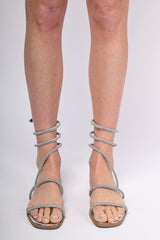Sandali flat a spirale con strass