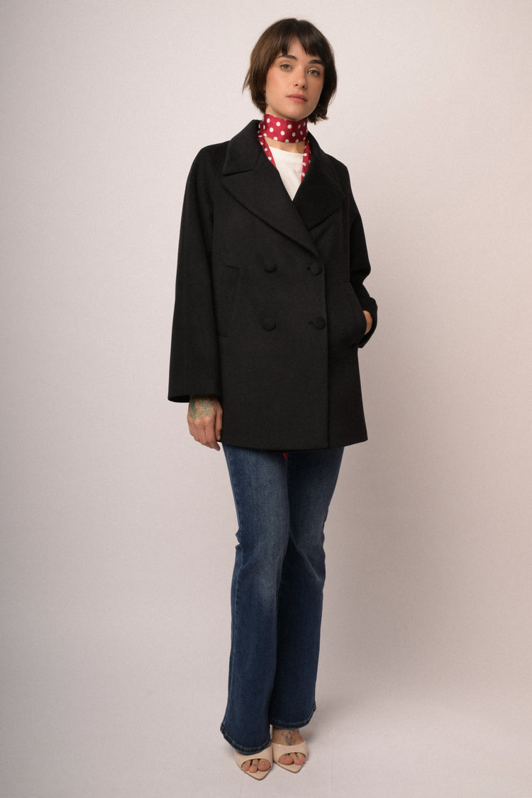 Caban doppiopetto nero