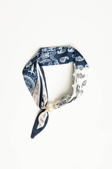 Foulard a stampa paisley multicolor con perla