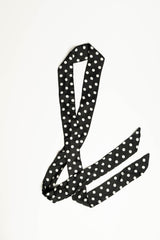 Foulard sottile a stampa pois nero/bianco