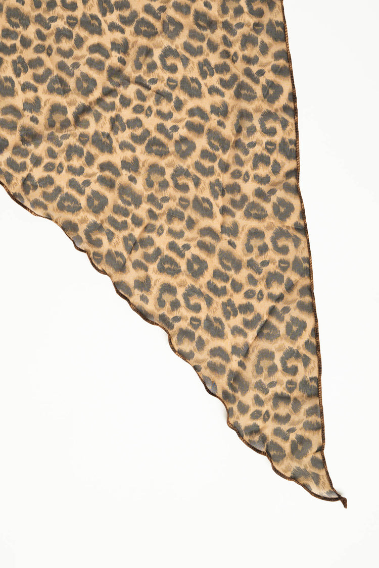 Foulard a stampa animalier beige/multicolor