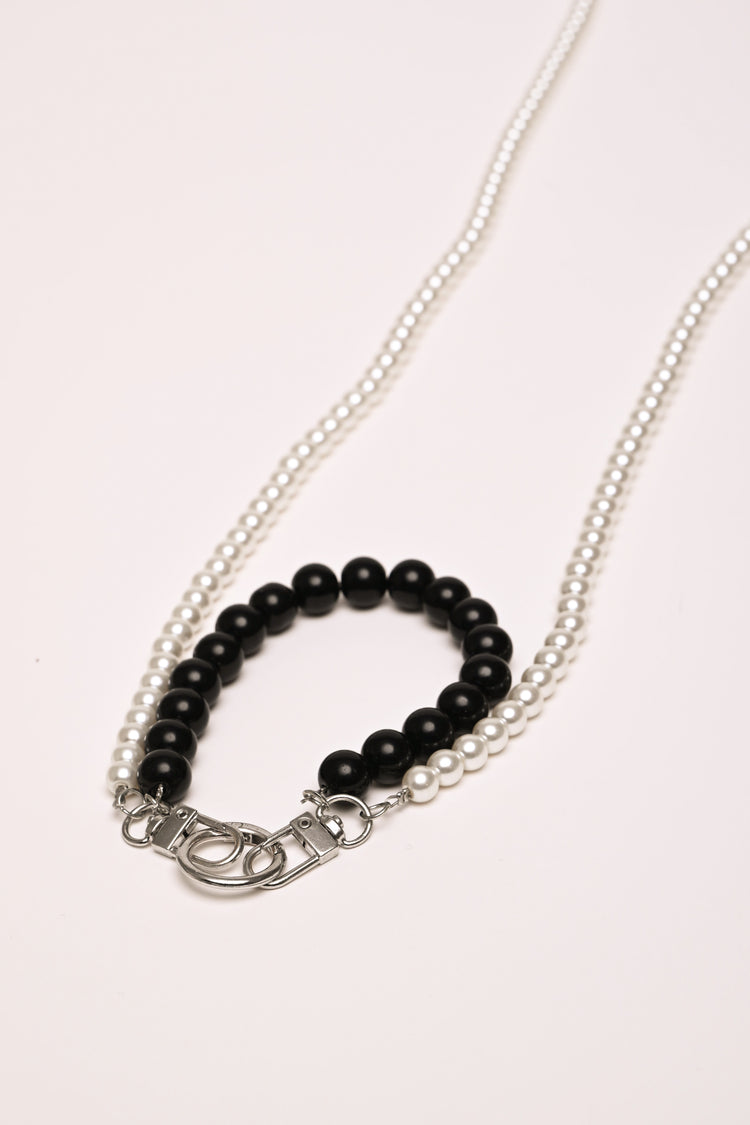 Collana porta-badge con perline