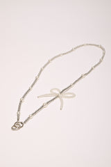 Collana porta-badge con perline e fiocco