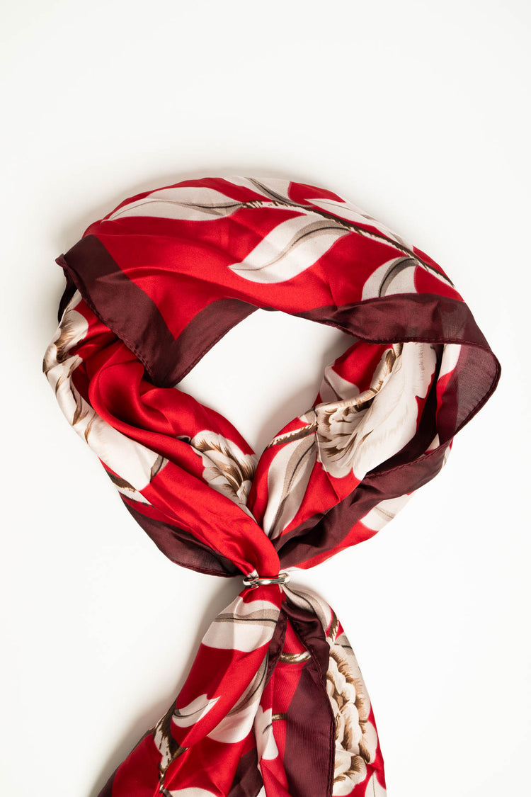 Foulard a stampa foliage multicolor
