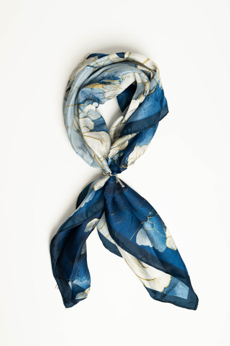 Foulard a stampa floreale blu/multicolor
