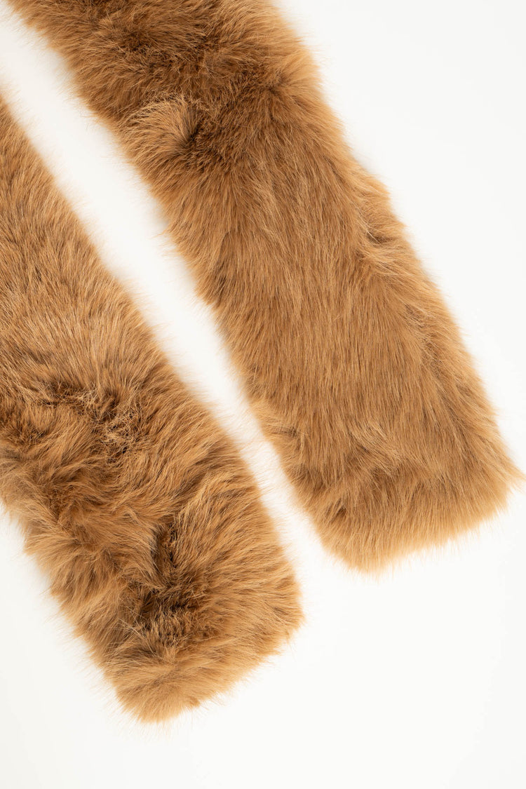 Sciarpa in faux fur cognac