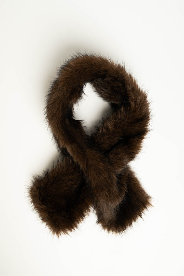 Sciarpa in faux fur ebano