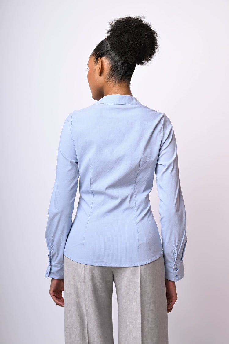 Camicia in cotone con arricciatura