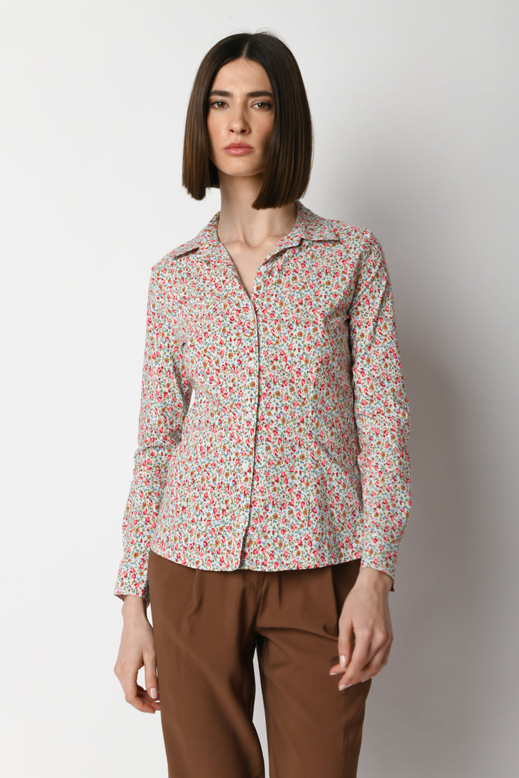 Camicia a stampa micro floreale