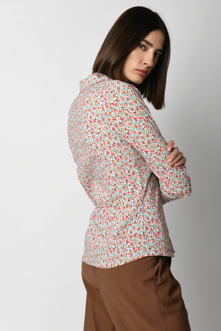 Camicia a stampa micro floreale