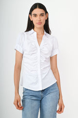 Camicia arricciata misto cotone