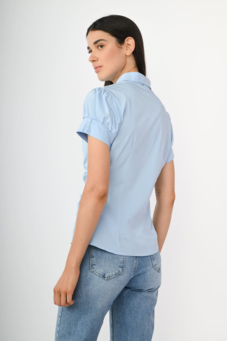 Camicia arricciata misto cotone