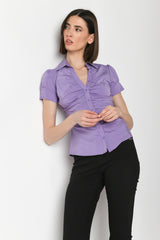 Camicia arricciata misto cotone